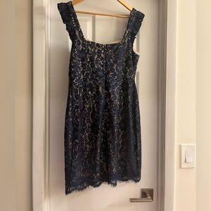 Aakaa Navy Lace Mini Dress